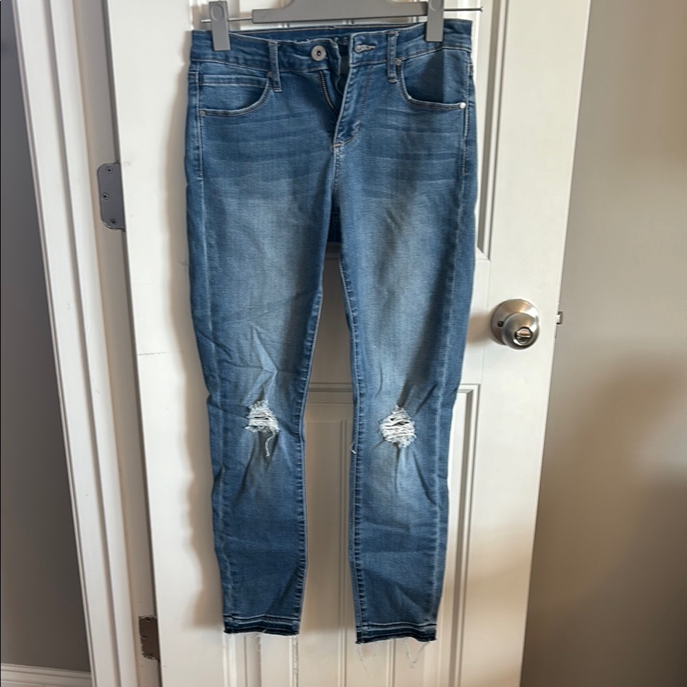 Blue Distressed Women's Jeans
